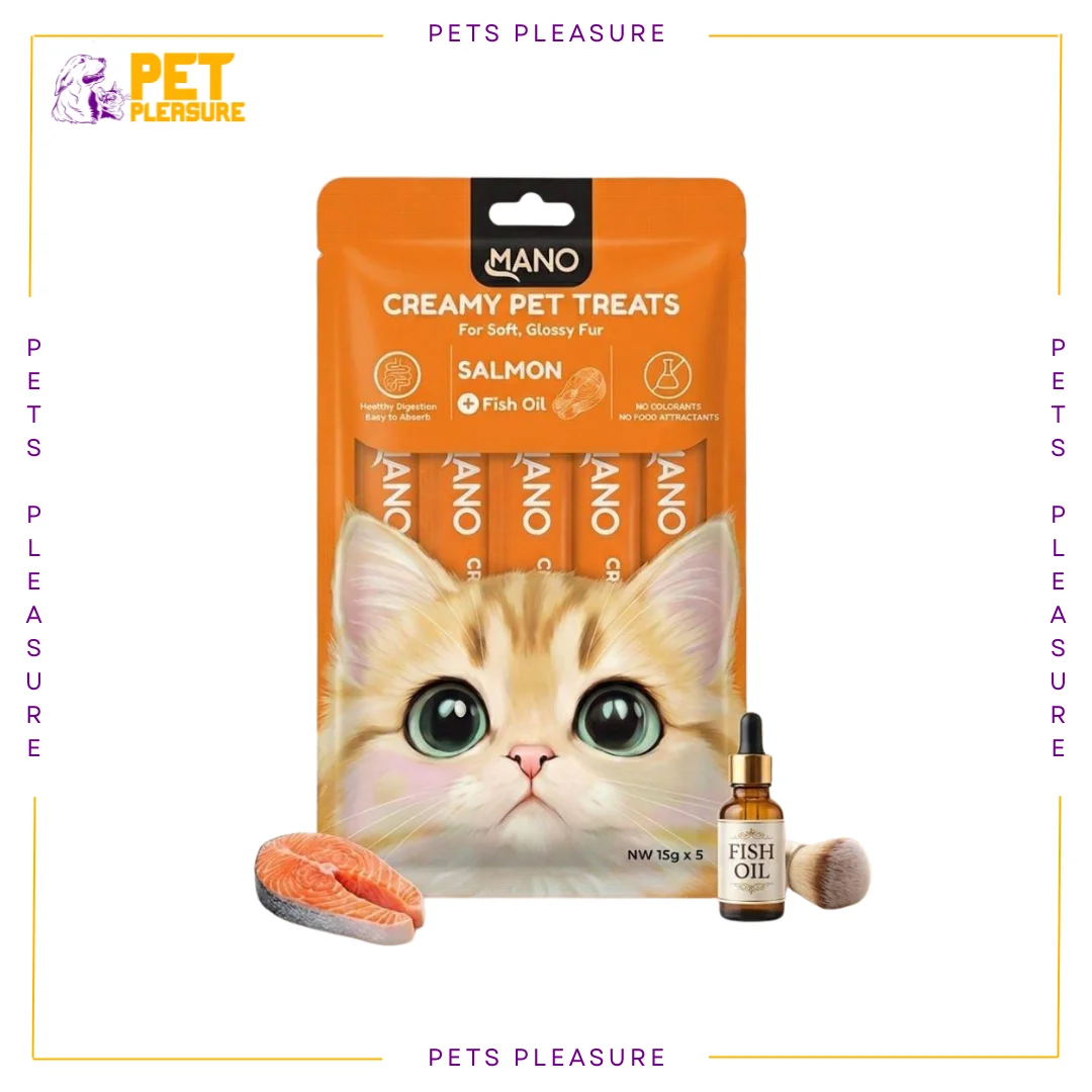 Mano Salmon & Fish Oil Cat Treat – Creamy Lickable Salmon Treat for Cats