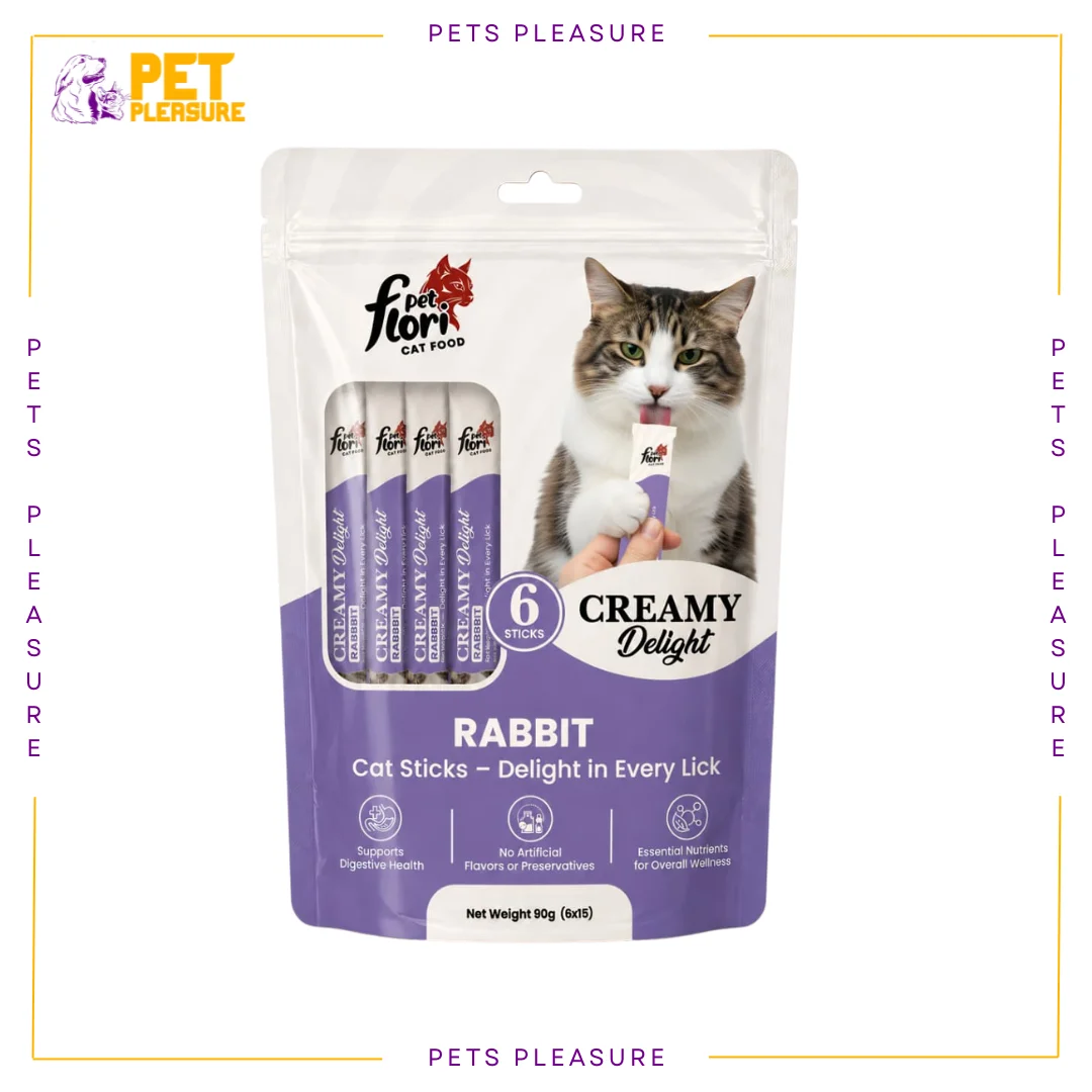 Flori Pet Rabbit Cat Treat – Creamy Lickable Rabbit Treat for Cats