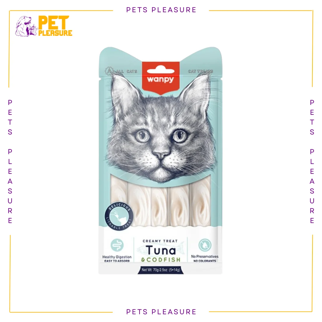 Wapny Tuna & Codfish Cat Treat – Creamy Lickable Tuna & Codfish Treat for Cats