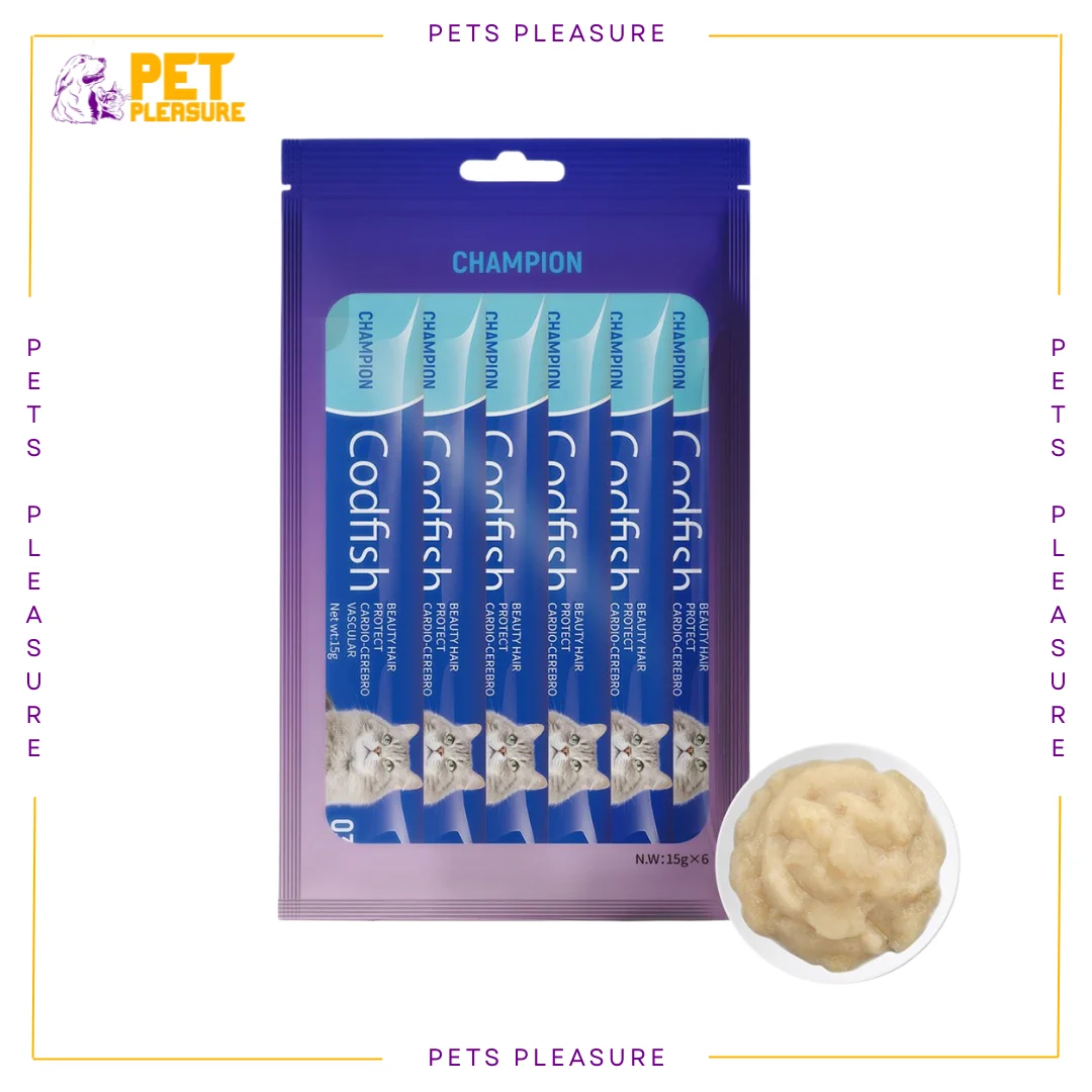 Champion Codfish Cat Treat – Creamy Lickable Codfish Treat for Cats