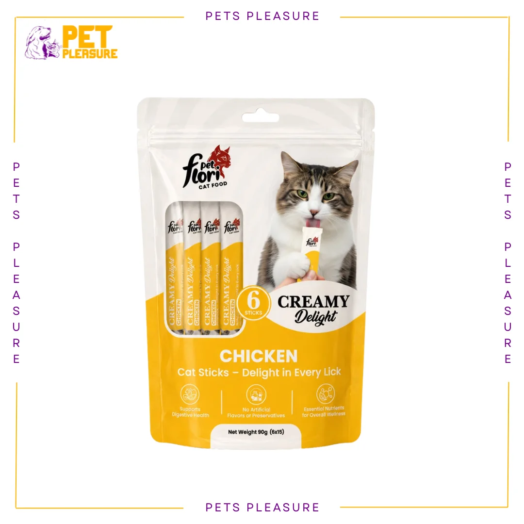 Flori Pet Chicken Cat Treat – Creamy Lickable Chicken & Cat Grass Treat for Cats
